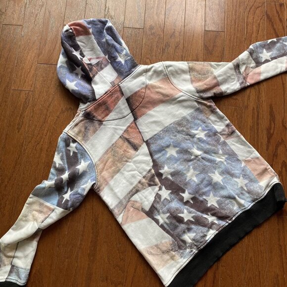 rare all over american flag print ksubii pullover hoodie - Picture 3 of 6